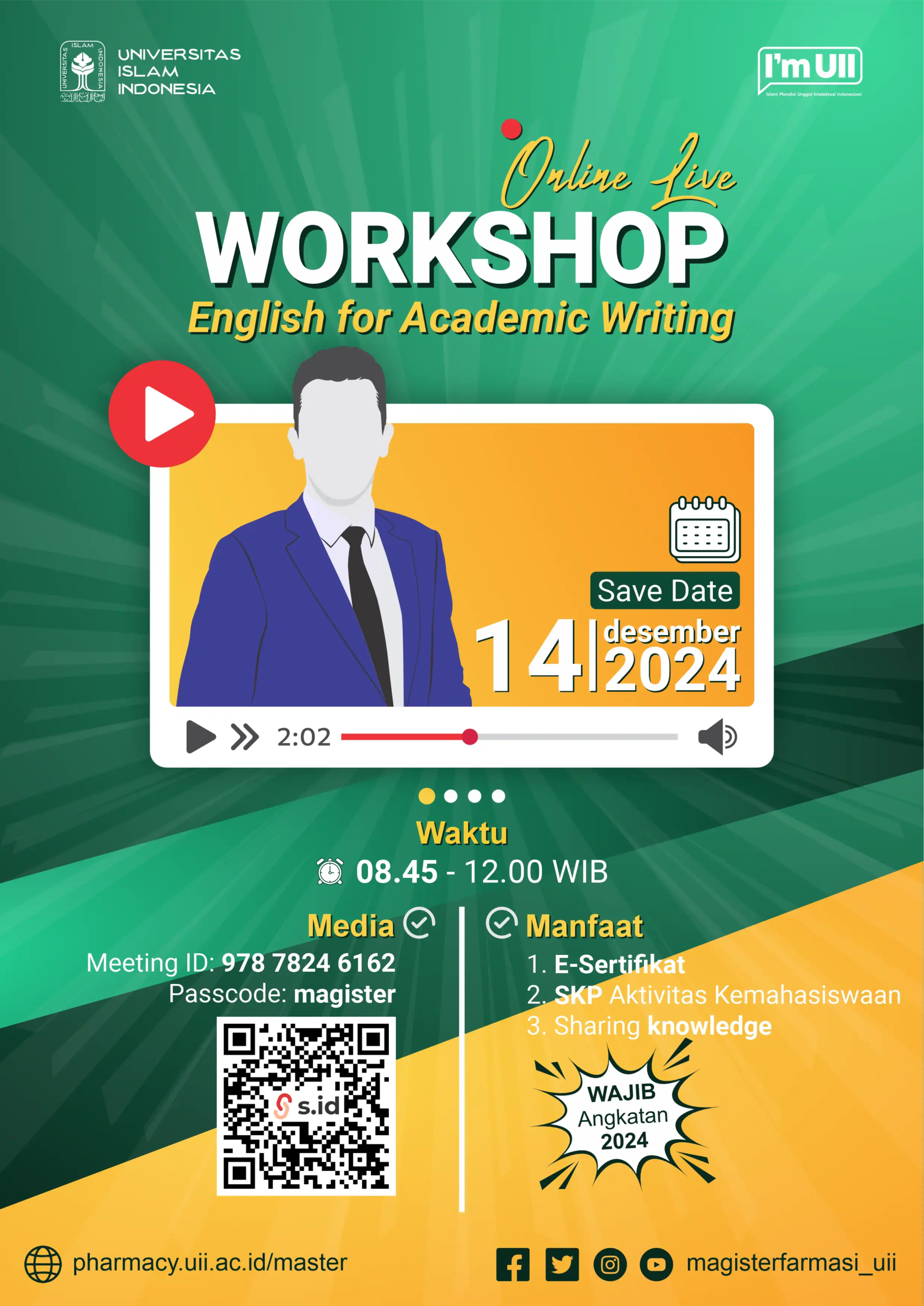 Workshop English for Academic Writing - Master Pharmacy